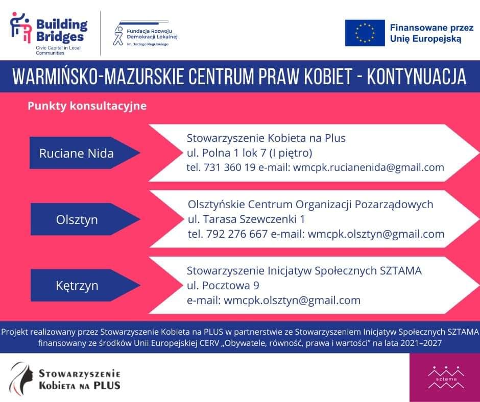 Read more about the article Warmińsko – Mazurskie Centrum Praw Kobiet znów działa pełną parą